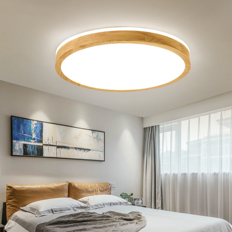 1 Light Wood Flush Ceiling Light Fixtures Modern Bedroom Flush Mount Ceiling Light Fixtures