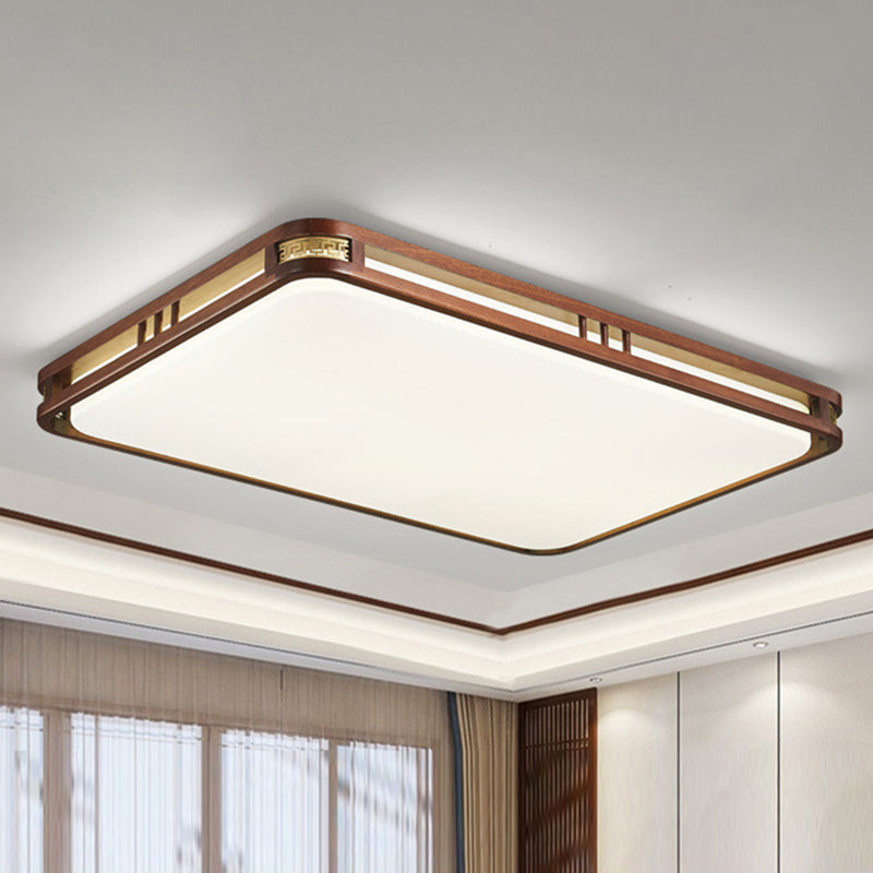 Minimalist Wood Flush Mount 1-Light LED Flush Mount Ceiling Light for Living Room