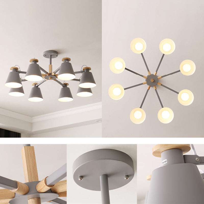 Design Sputnik moderne à chasse à lampe plafonnier plafonnier en métal Flans de plafond plafonnier pour chambre à manger et salle à manger