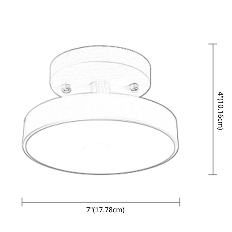 Plafonnage nordique Drum Light Flush Mount de plafond en bois à LED Light