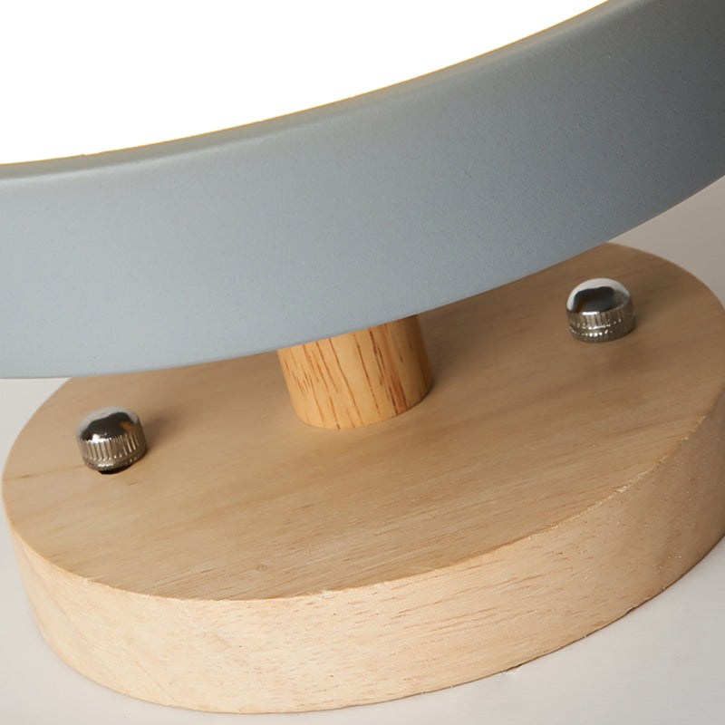 Nordic Drum Ceiling Light Flush Mount 1-Light LED Wood Ceiling Mounted Fixture