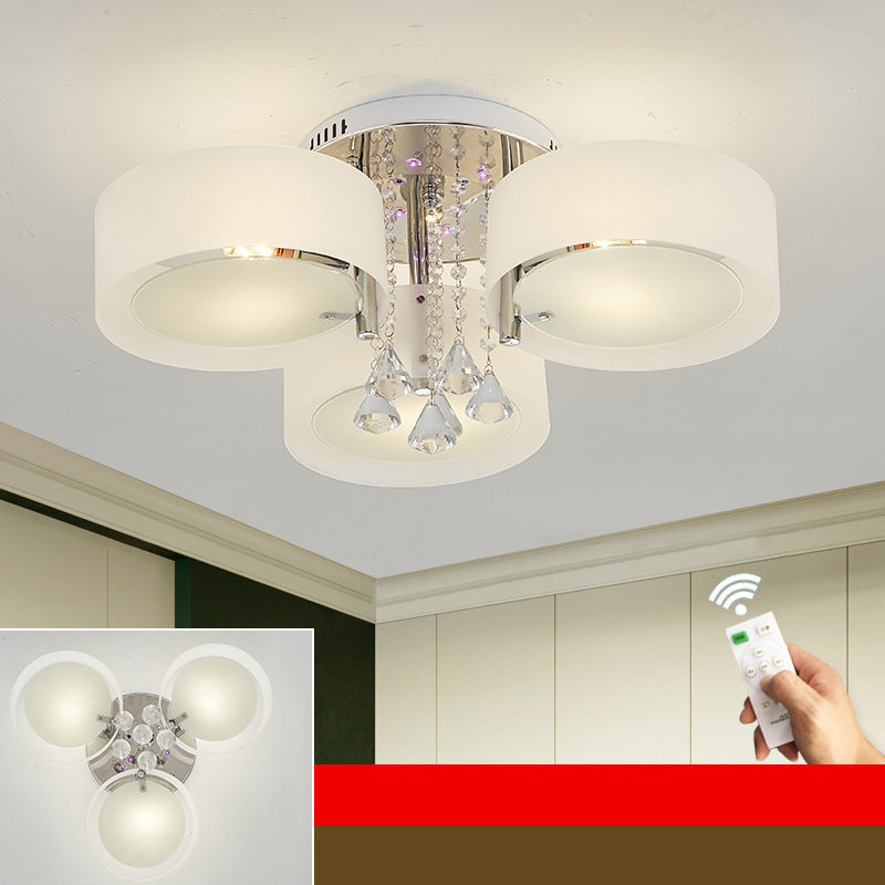 White Sputnik LED SEMI FLUSH MONTICO IN MODERNO LIGUATO CRIDULO CRIDUALE CONCITO con tonalità acrilica