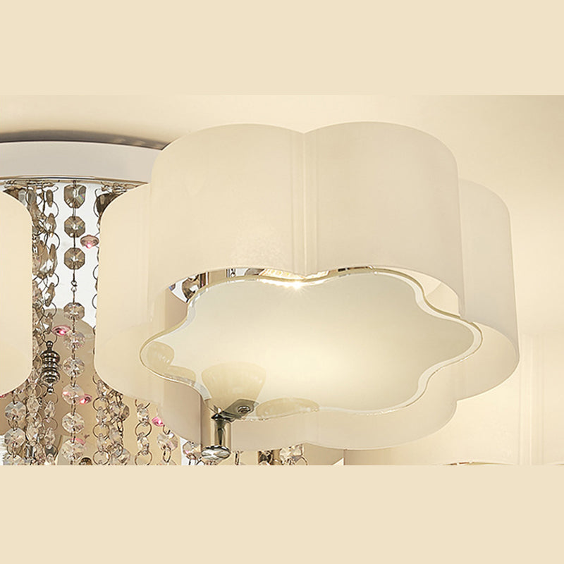 Mount semi-flustion LED de Spoutnik blanc dans le plafond en cristal de style concis moderne avec une teinte acrylique