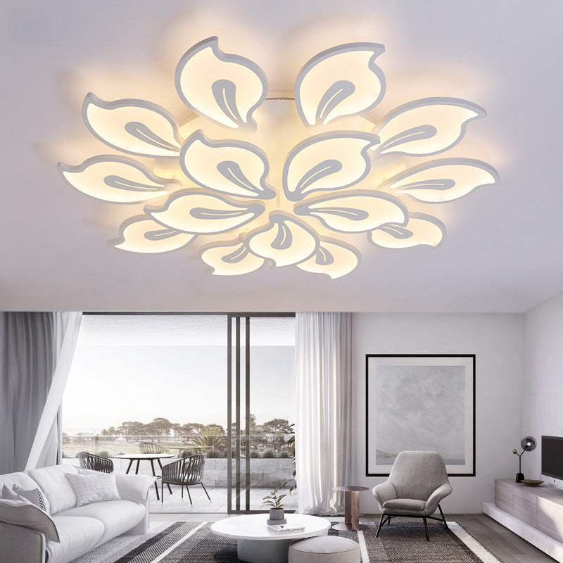 Metall Blumen halb Flush Mount Deckenleuchte moderne Schlafzimmer Halbblöcke Deckenleuchten