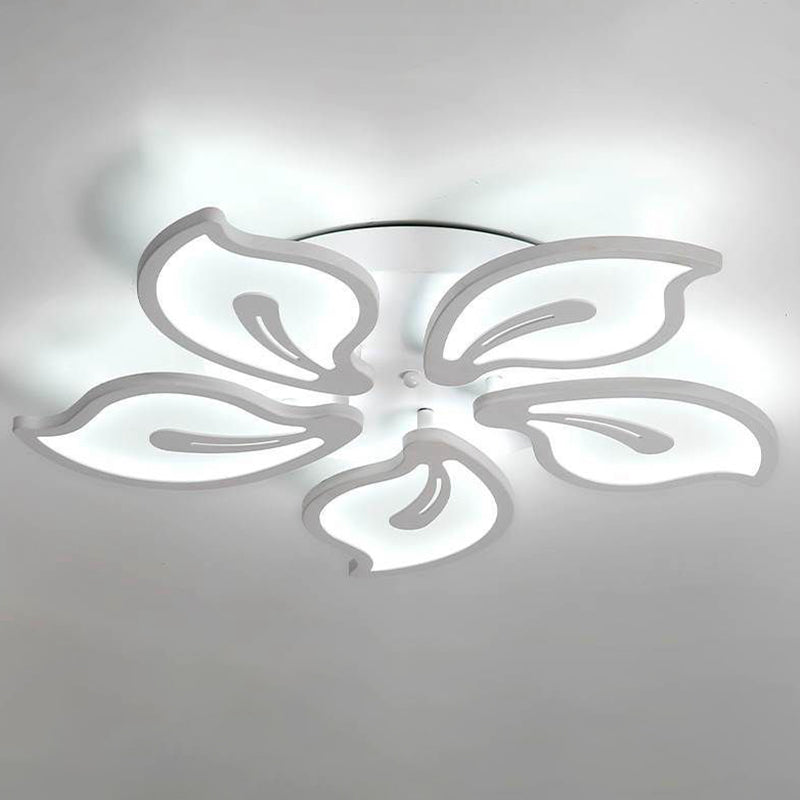 Metal Floral Semi Flush Mount Ceiling Fixture Modern Bedroom Semi Flush Ceiling Light Fixtures