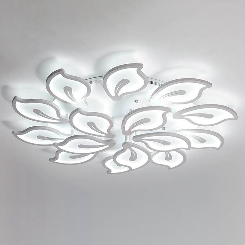 Metal Floral Semi Flush Mount Ceiling Fixture Modern Bedroom Semi Flush Ceiling Light Fixtures