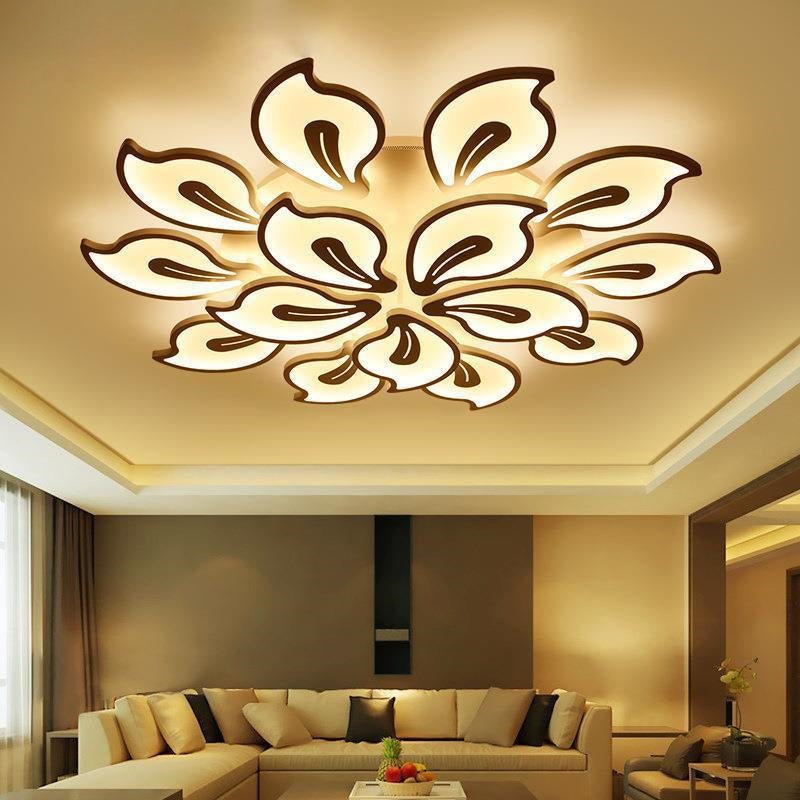 Metal Floral Semi Flush Mount Ceiling Fixture Modern Bedroom Semi Flush Ceiling Light Fixtures