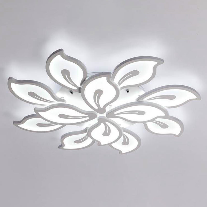 Metal Floral Semi Flush Mount Ceiling Fixture Modern Bedroom Semi Flush Ceiling Light Fixtures