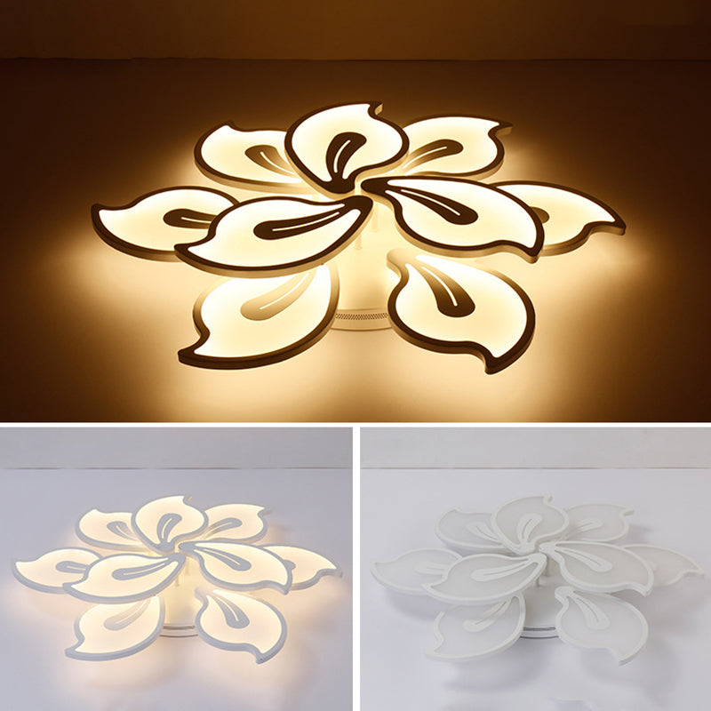 Metalen bloemen semi -spoelbevestiging plafond armatuur moderne slaapkamer semi spoelplafondverlichting armaturen