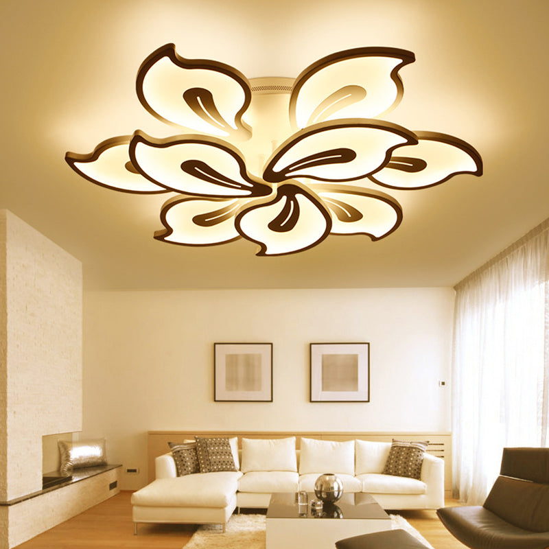 Metalen bloemen semi -spoelbevestiging plafond armatuur moderne slaapkamer semi spoelplafondverlichting armaturen