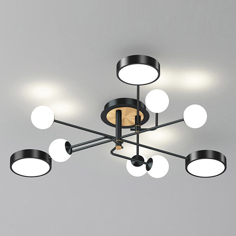 Moderne Sputnik Semi Flush Mount Ceiling Light Metal Semi Flush plafondlicht voor slaapkamer en eetkamer