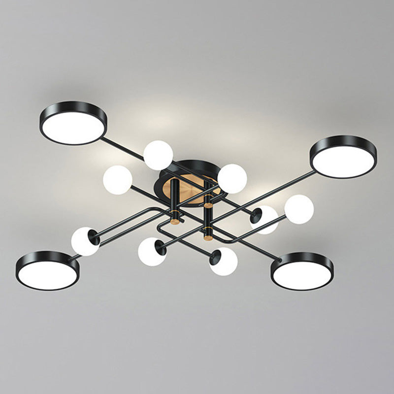 Moderne Sputnik Semi Flush Mount Ceiling Light Metal Semi Flush plafondlicht voor slaapkamer en eetkamer