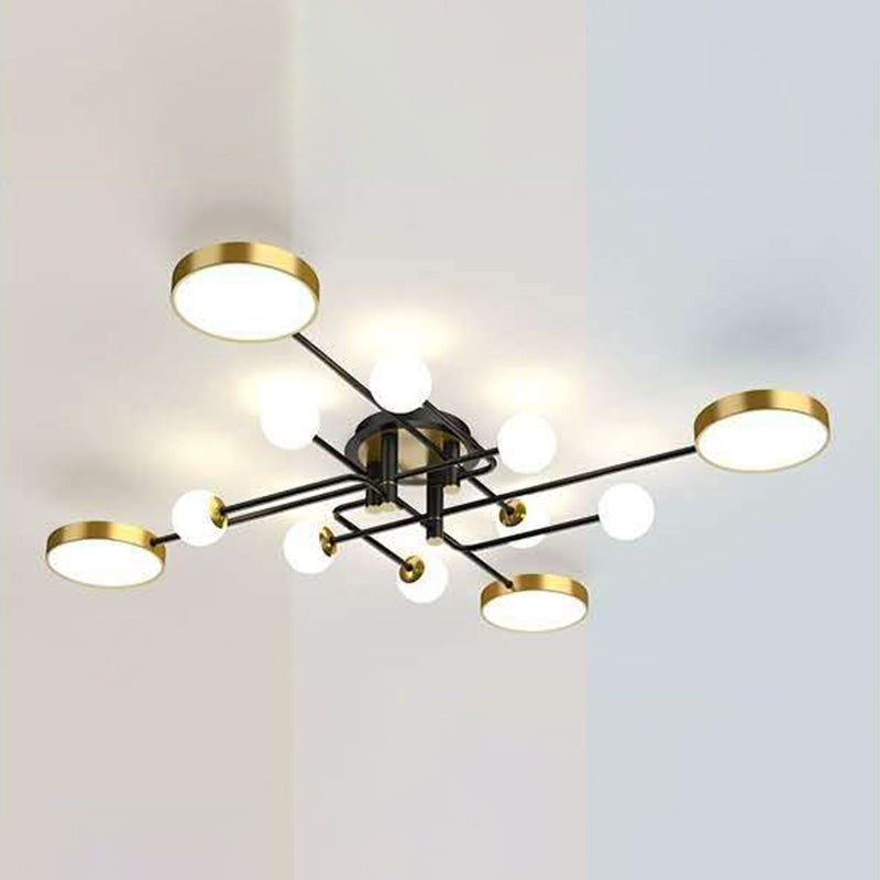 Moderne Sputnik Semi Flush Mount Ceiling Light Metal Semi Flush plafondlicht voor slaapkamer en eetkamer