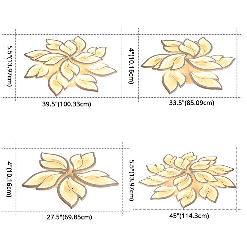 Moderne Blütenspülung Deckenleuchten Metall halb Flush Deckenleuchten für Schlafzimmer
