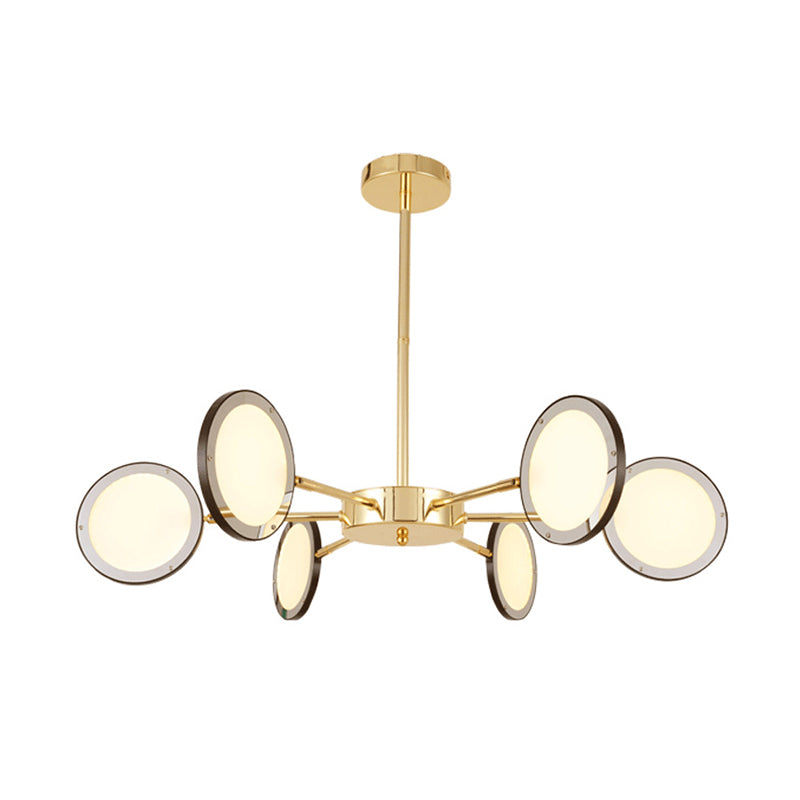 Gold Sputnik Hanging Ceiling Light Modernism 6/8 Lights Starburst Chandelier Lighting Fixture, Warm/White Light