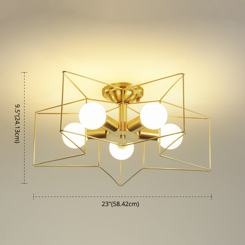 Luces de techo semi de metal de metal de montura semi de montaje semi de montura de la estrella industrial para el dormitorio