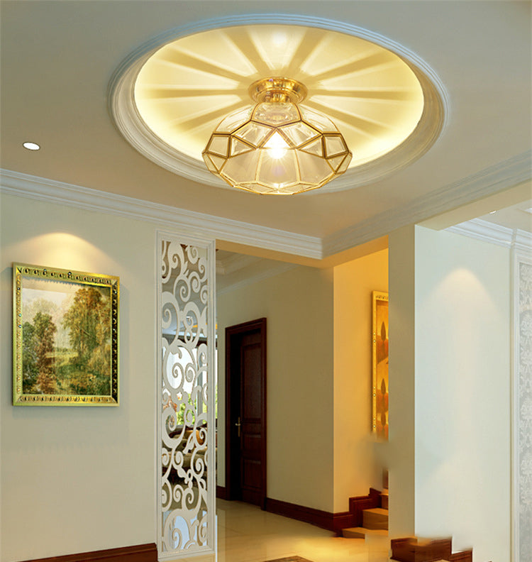 1 Light Traditional Semi Flush Ceiling Light Beveled Translucent Glass Semi Flush Light Fixtures