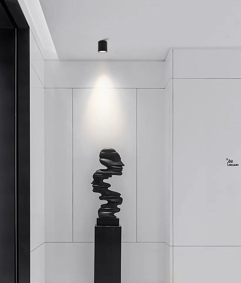 Cylindrical Aluminum Flush Mount Simplicity Led Surface Mount Ceiling Light for Foyer