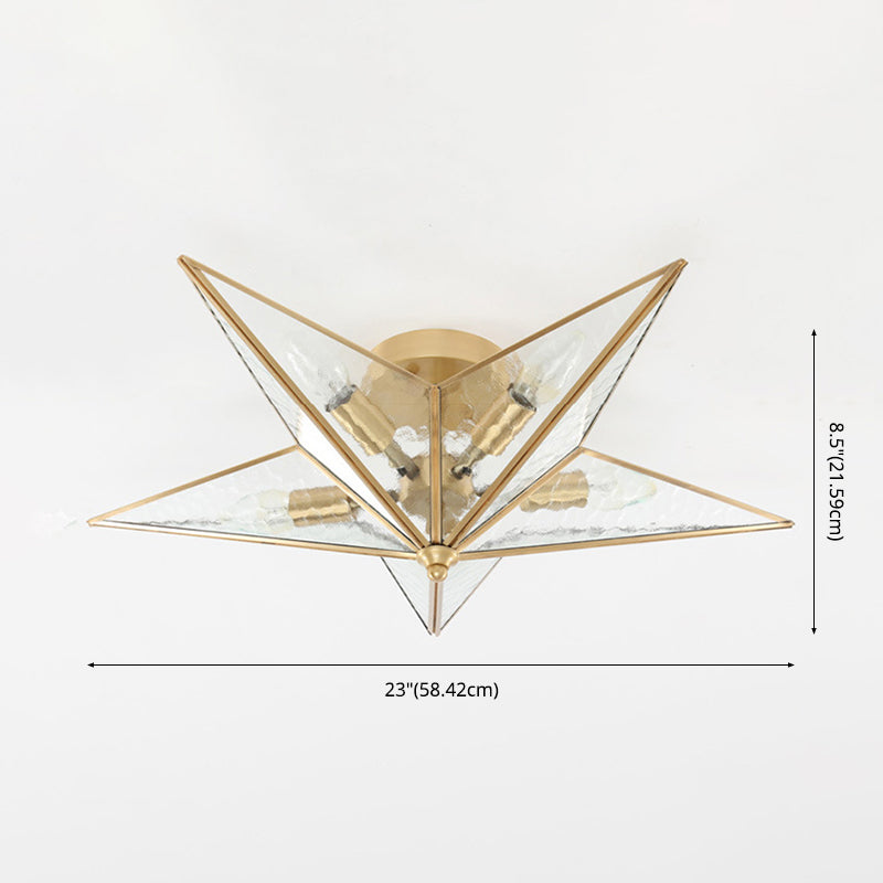 5 luci tradizionale semifulto a montaggio a monte stella stella trasparente semifulò semifullo a soffitto