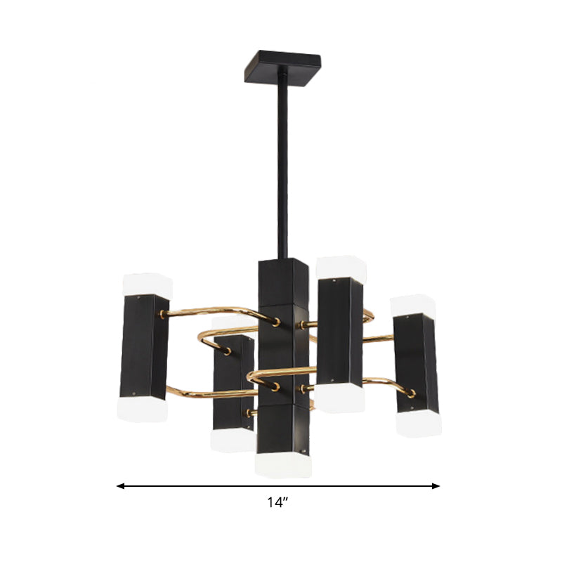 Black Sputnik Pendant Chandelier Modern 4/8 Heads Metal Suspension Light in 2 Color Light