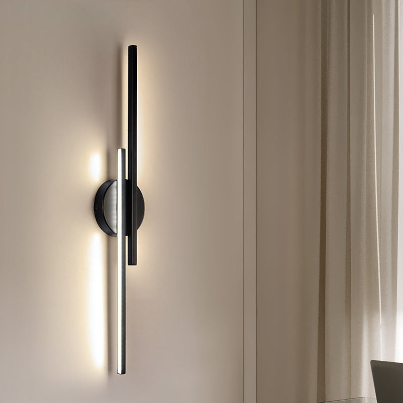 Lámparas de diques lineales de estilo minimalista moderno 2 luces de metal iluminación de pared