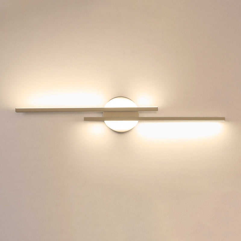 Moderne minimalistische stijl lineaire SCONCE -verlichtingsarmaturen Metal 2 Lichten Wandverlichting