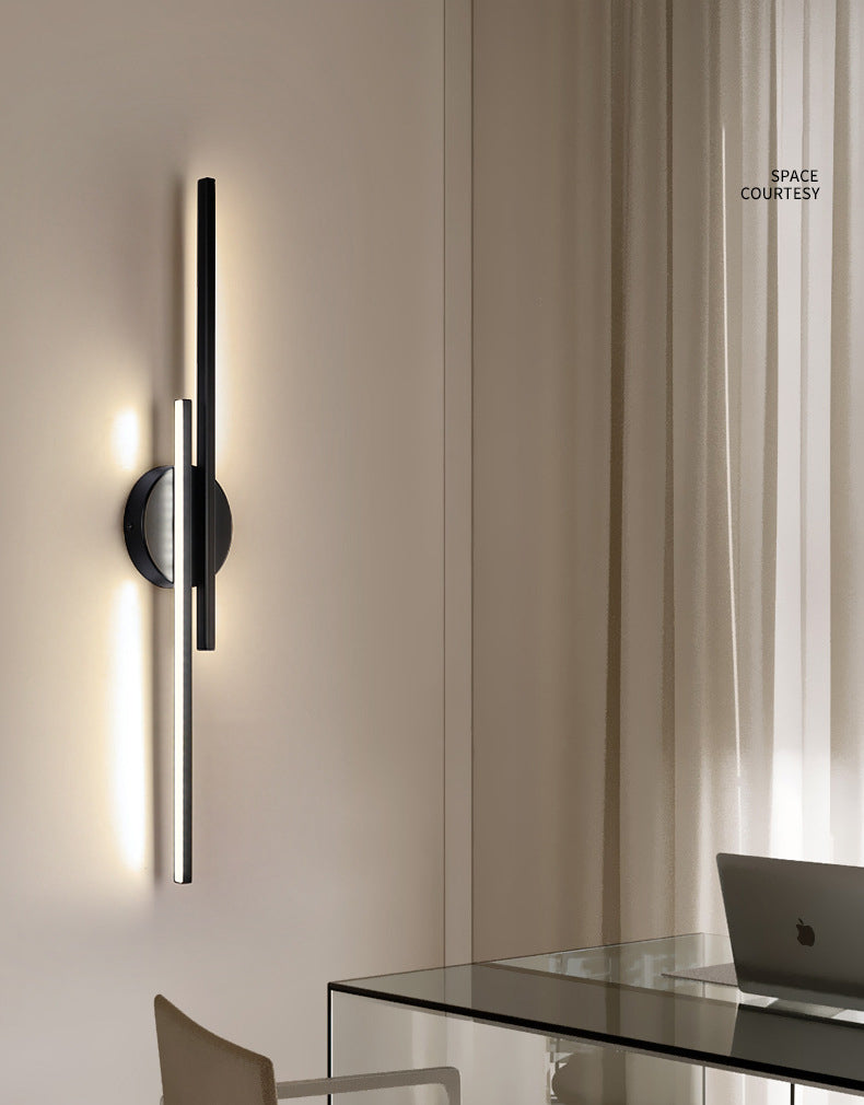 Moderner minimalistischer Stil Lineare Wandleuchten Metall 2 Lichter Wandbeleuchtung