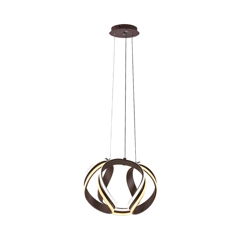 Abstract Chandelier Pendant Light Modern Metal Coffee LED Hanging Light Kit in Warm/White Light