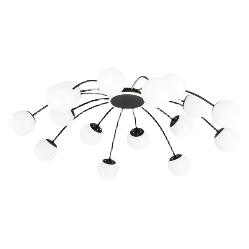 New Modern Milk Glass Flush Mount Light Sputnik Semi Ceiling Light Fixture