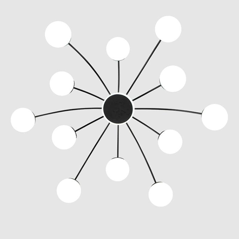 NIEUW MODERNE MODEREN GLASSPLOK Mount Light Sputnik Semi -plafondlamp