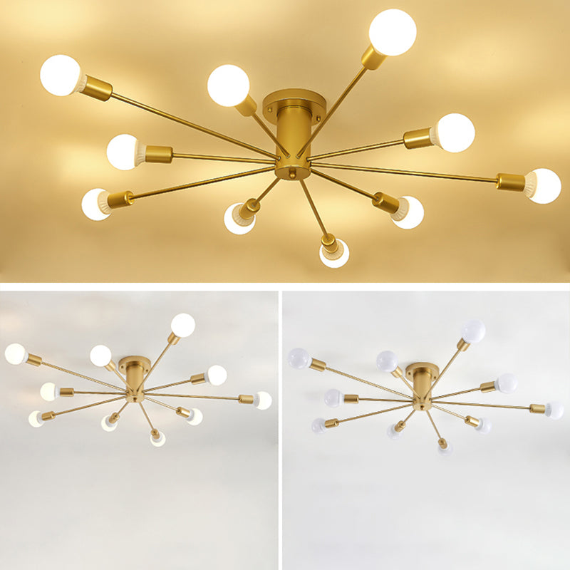 Metalen retro spoelbevestiging plafondlampen starburst spoeling mount licht voor eetkamer