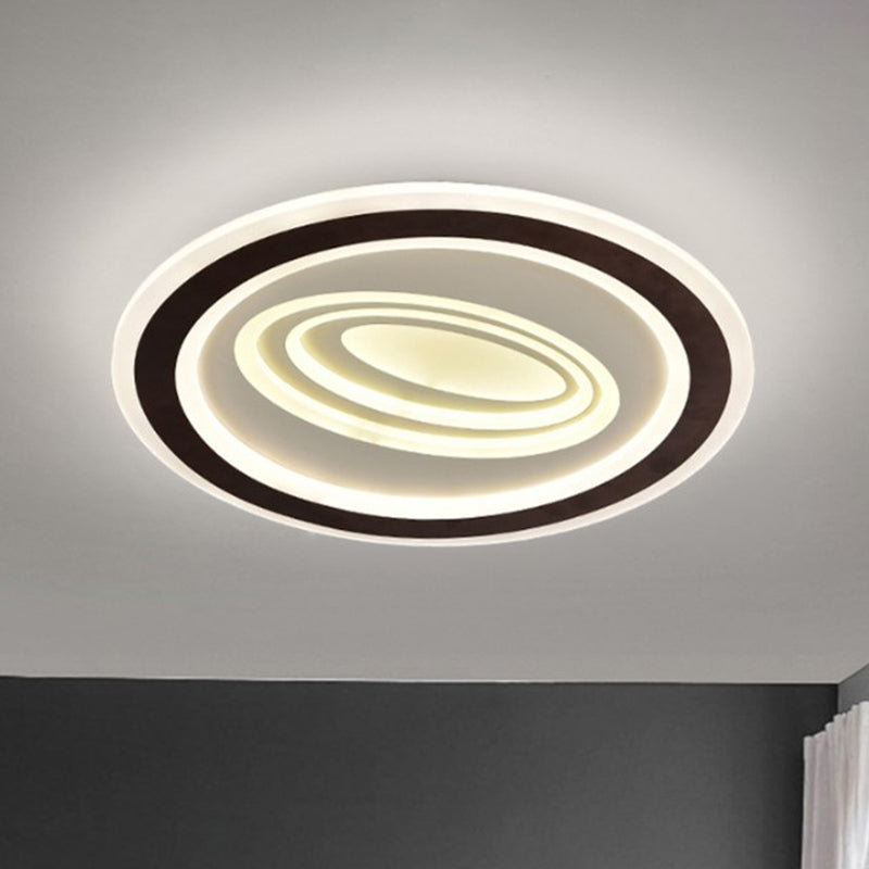 Lampada da soffitto Rippled a incasso moderno elegante acrilico LED bianco e nero, terzo ingranaggio