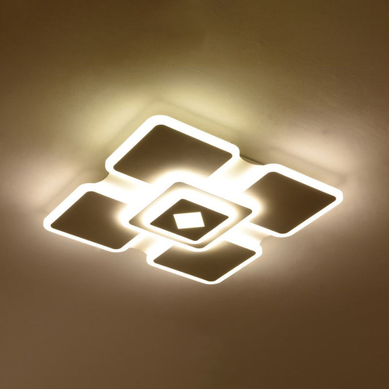 Tier Square Acrylic Flush Lamp Modern Stylish LED White Flush Ceiling Light in Third Gear