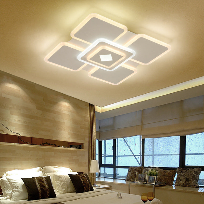 Tier Square Acrylic Flush Lamp Modern Stylish LED White Flush Ceiling Light in Third Gear