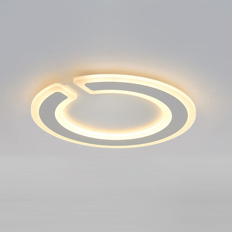 16.5"/20.5" Dia Gap Round Ceiling Lamp Simple Style High Penetrated Acrylic LED White Flushmount Lighting in Warm/White/Natural Light