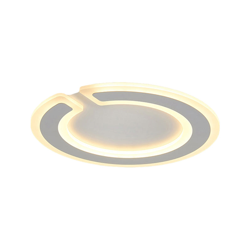 16.5"/20.5" Dia Gap Round Ceiling Lamp Simple Style High Penetrated Acrylic LED White Flushmount Lighting in Warm/White/Natural Light