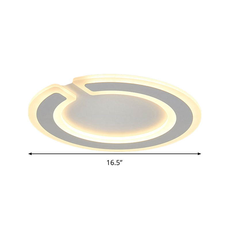 Runde Deckenleuchte mit 16,5"/20,5" Durchmesser, schlichter, hochdurchdringender Acryl-LED-Einbaubeleuchtung in warmem/weißem/natürlichem Licht