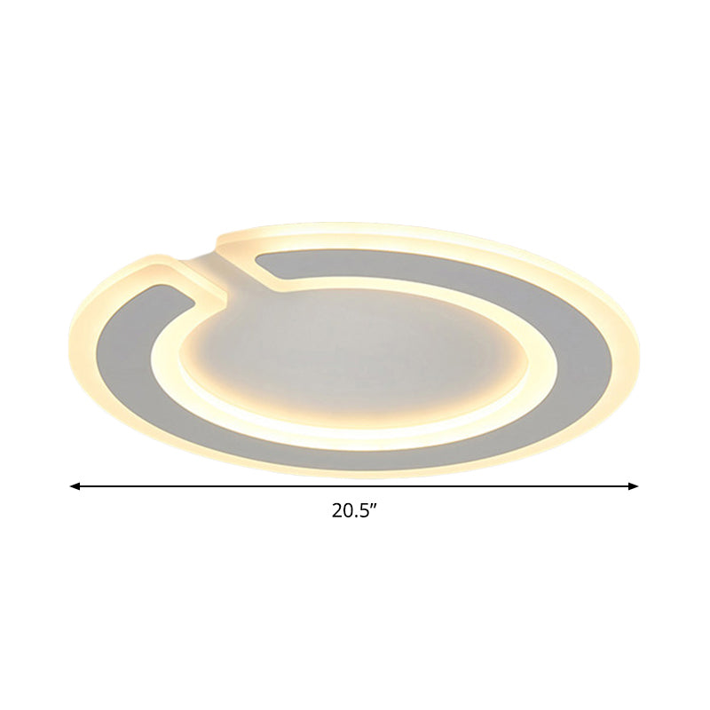 Runde Deckenleuchte mit 16,5"/20,5" Durchmesser, schlichter, hochdurchdringender Acryl-LED-Einbaubeleuchtung in warmem/weißem/natürlichem Licht