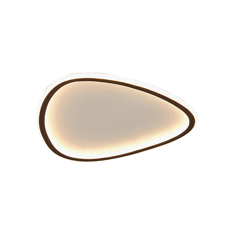 15"/19" W Teardrop Metal Flush Light Minimalist Black LED Ceiling Mount Light in Warm/White/3 Color Light