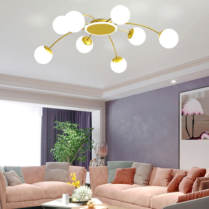 Nuevo moderno de lámpara de vidrio de vidrio de vidrio Sputnik Semi -Ceiling Lightsing