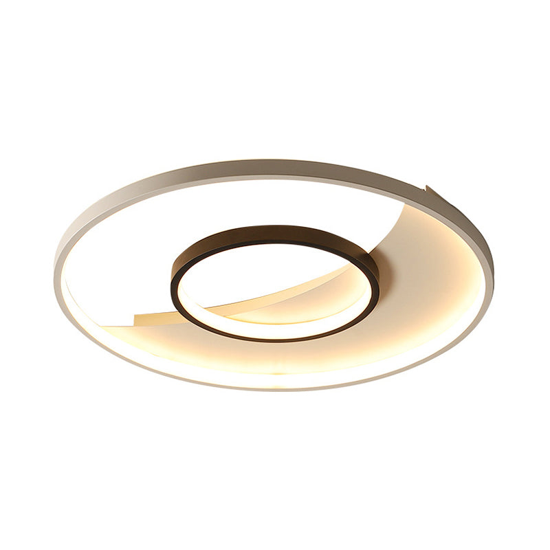 16"/19,5" brede dubbele ring inbouwlamp modernisme acryl zwart-witte LED-plafondverlichting