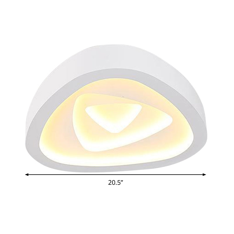 Luz empotrada de techo triangular de estilo nórdico 16.5" 19"/20.5" W Iluminación interior LED blanca acrílica en blanco cálido/blanco/control remoto Atenuación continua