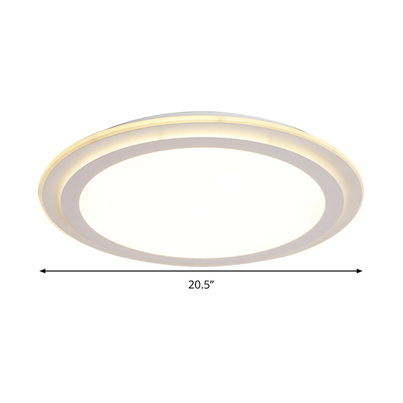 2 Tier Round Ceiling Flush Mount Light 12.5"/16.5"/20.5" Dia Modern Acrylic LED White Flushmount in Warm/White Light