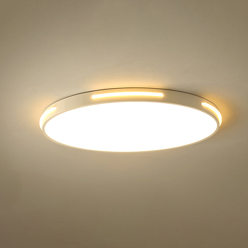 23"/27" Dia White Thin Round Flush Lamp Simple Style LED Acrylic Ceiling Light Fixture in Warm/White/3 Color Light