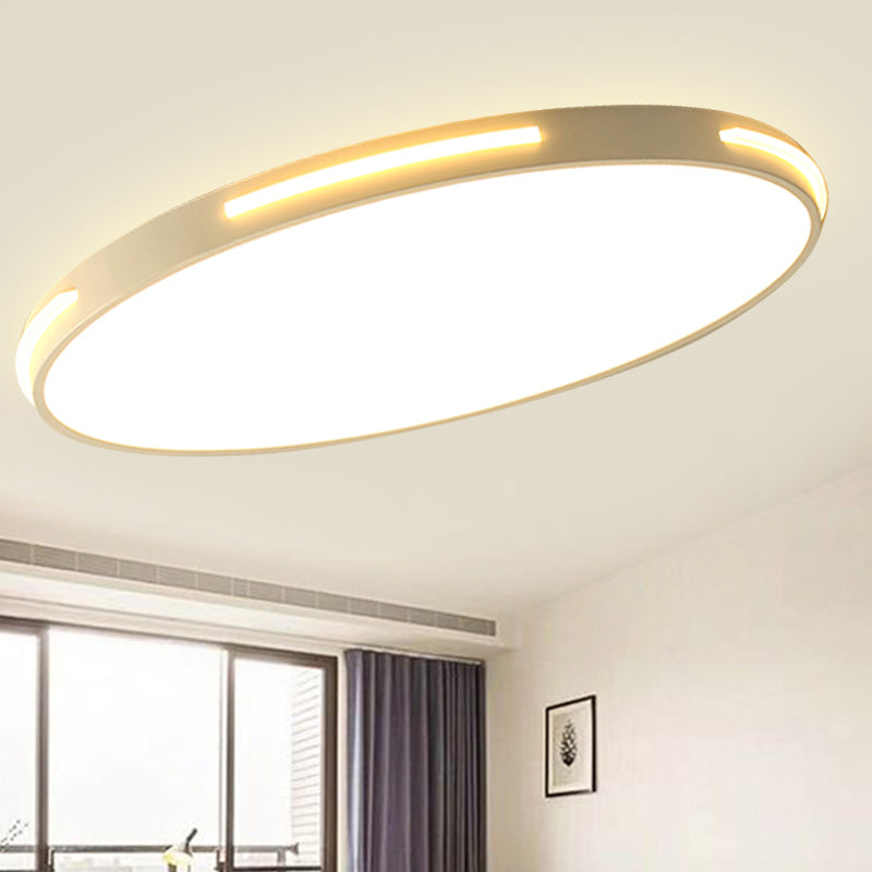 23"/27" Dia White Thin Round Flush Lamp Simple Style LED Acrylic Ceiling Light Fixture in Warm/White/3 Color Light