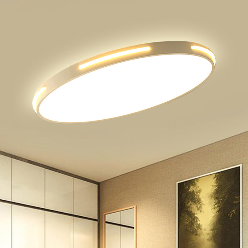 23"/27" Dia White Thin Round Flush Lamp Simple Style LED Acrylic Ceiling Light Fixture in Warm/White/3 Color Light