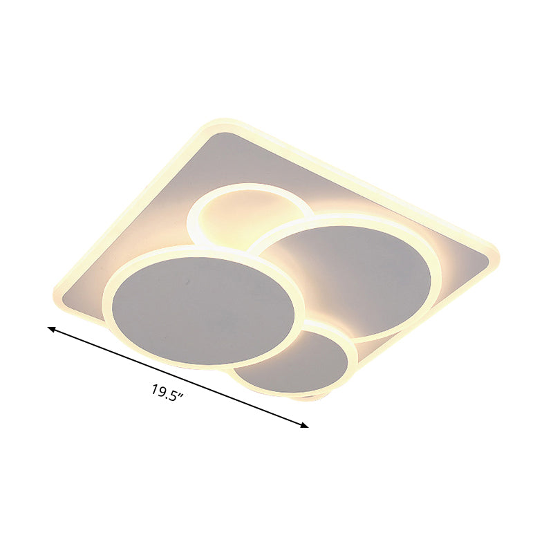 Geometrische Flush Leuchte einfache Acryl Weiß LED Decke montiert Licht in Warm/Weißes Licht