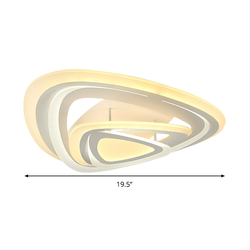 Dreieck Acryl Bündig Montierte Leuchte Moderne Weiße LED Deckenleuchte, Warm/Weiß/Außen Warm Innen Weißes Licht