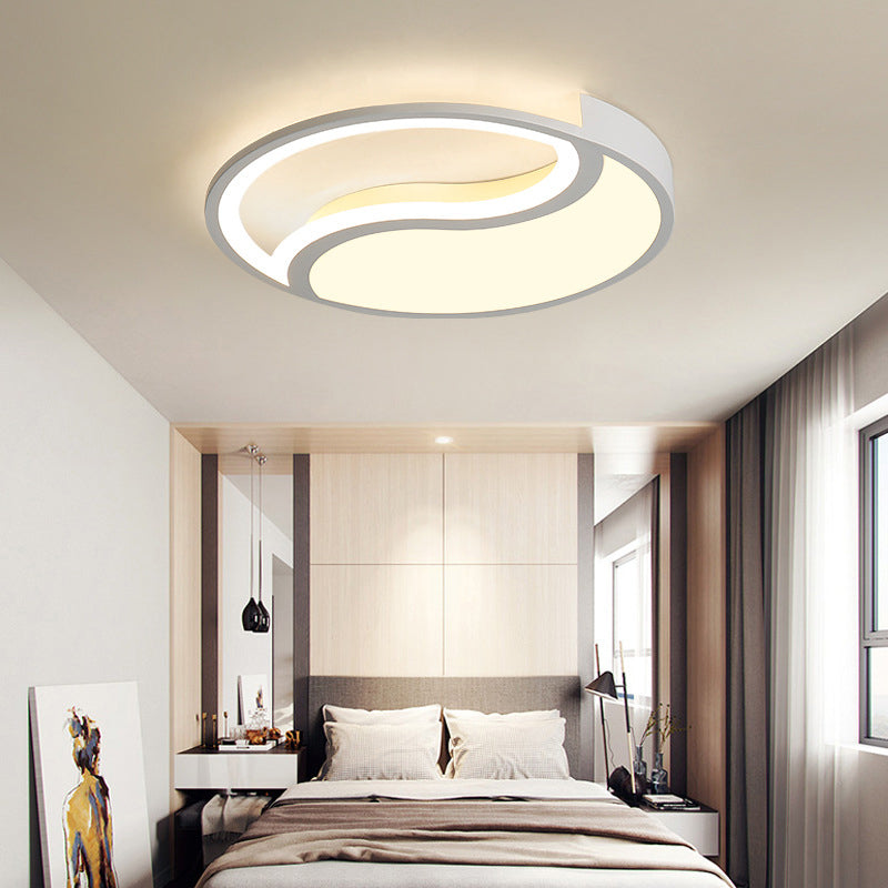 Circle Flush Mount Light Simple Style Acrylic White LED Ceiling Light in Warm/White/3 Color Light, 16"/19.5" Wide