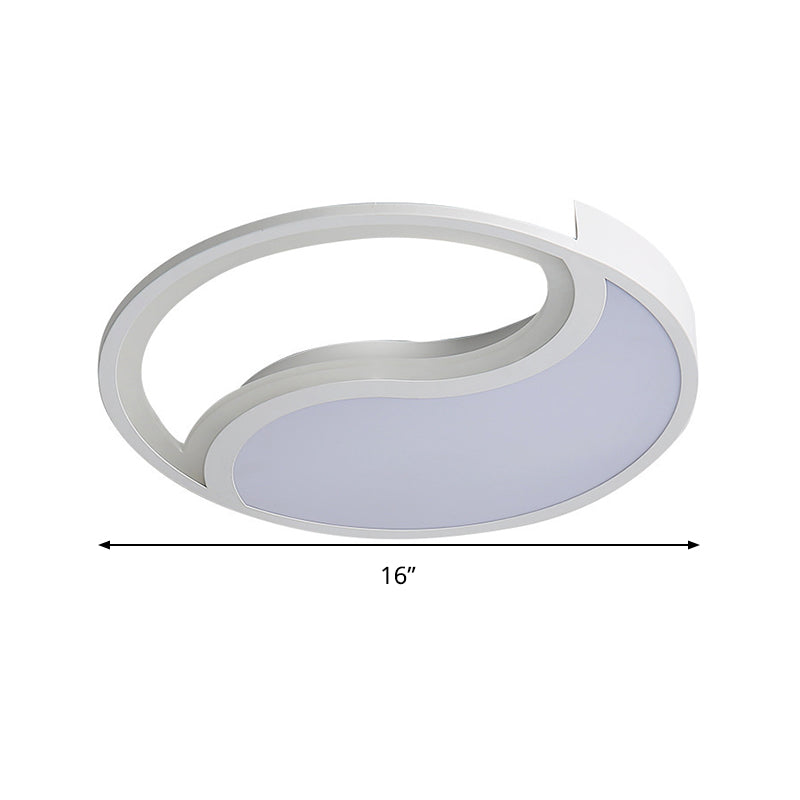 Kreis Unterputzleuchte Einfache Art Acryl Weiß LED Deckenleuchte in Warm/Weiß/3 Farblicht, 16"/19.5" Breite